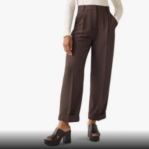 & Other Stories Tapered Cuff Trousers in Brown - Picture 1 of 7